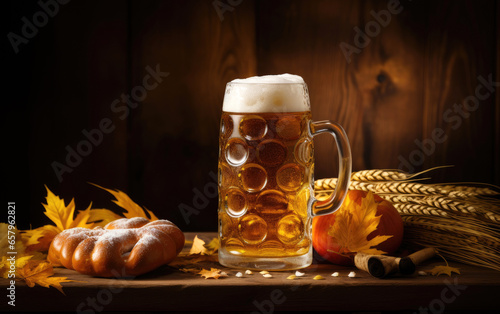 A frosty mug of fresh beer ...