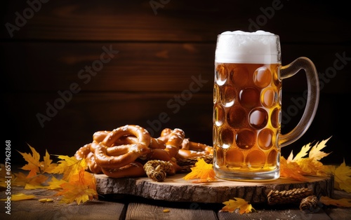 A frosty mug of fresh beer ...