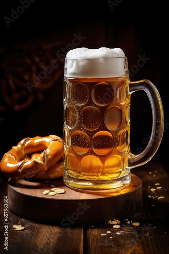 A frosty mug of fresh beer ...