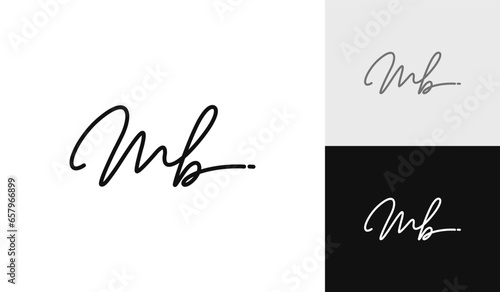 Letter MB signature logo design photo