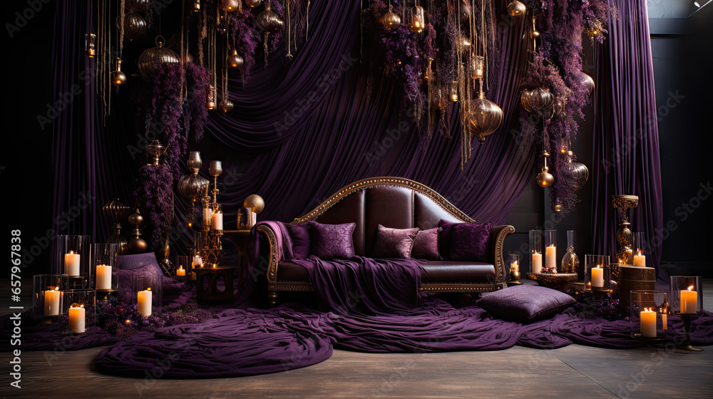 a solid color backdrop evoking the rich and opulent essence of a deep plum. Created with generative AI