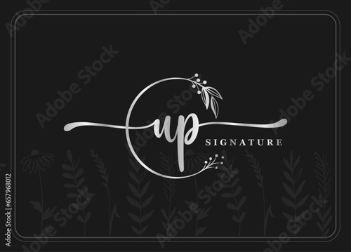logotype gold signature initial wn logo design isolated leaf and flower