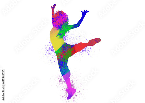 Watercolor Dancer drawing, silhouette of a dancing person, Watercolor dancing, Hiphop, Classical