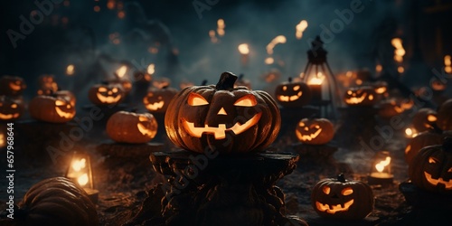 halloween pumkins jack-o-lanterns background cinematic