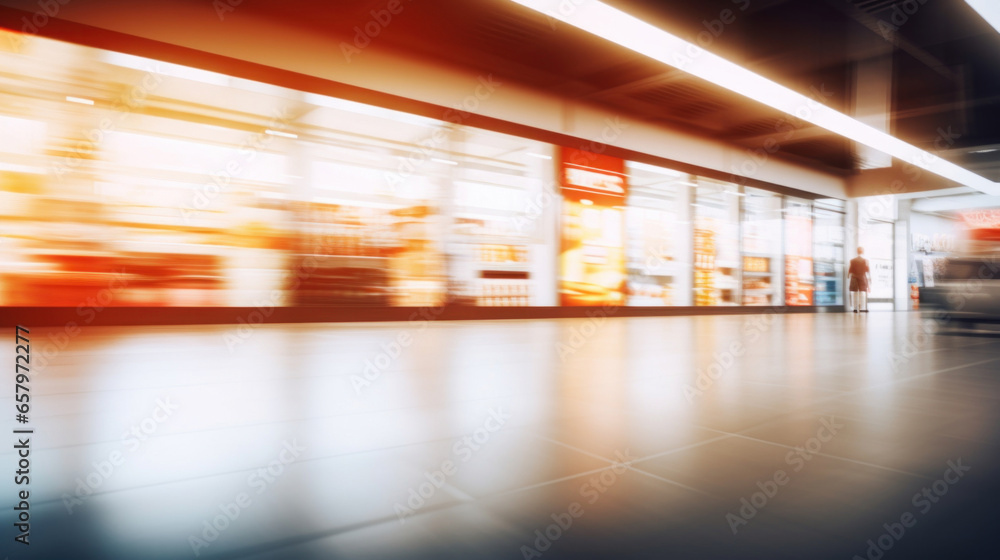 Blurry background with supermarket