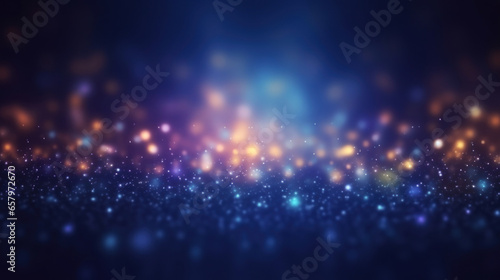 Abstract background with blue and purple particles. Christmas background