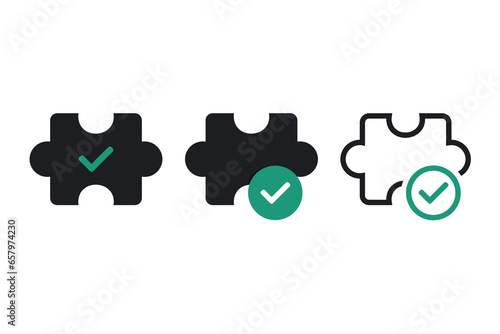 Jigsaw puzzle with checklist. Illustration vector