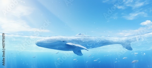 Humpback whale. Generative AI technology. 