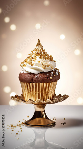 A Glimpse of Sweet Indulgence  The Golden Cupcake cupcake with cream cupcake with frosting