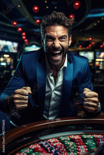 A happy joyful man won in C...