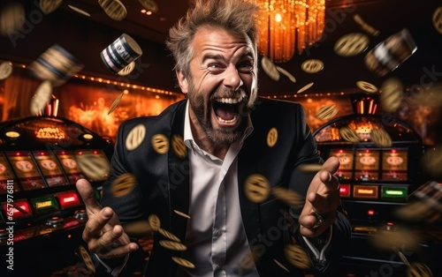 A happy joyful man won in C...