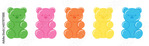 vector illustration of a set of colorful gummy bears for banners, cards, flyers, social media wallpapers, etc. © mar_mite_