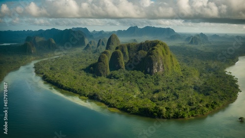 The beauty of the aerial view of the amazon forest.
