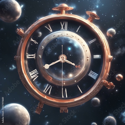the clock in the space