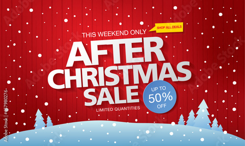 christmas sale banner layout design, vector illustration