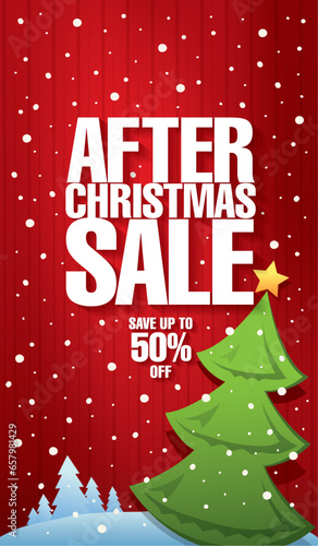 after christmas sale banner layout design, vector illustration