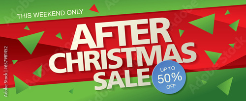 after christmas sale banner layout design, vector illustration