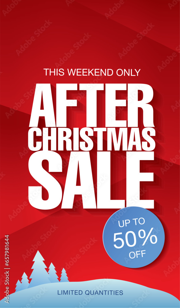 after christmas sale banner layout design, vector illustration after christmas sale banner layout design, vector illustration