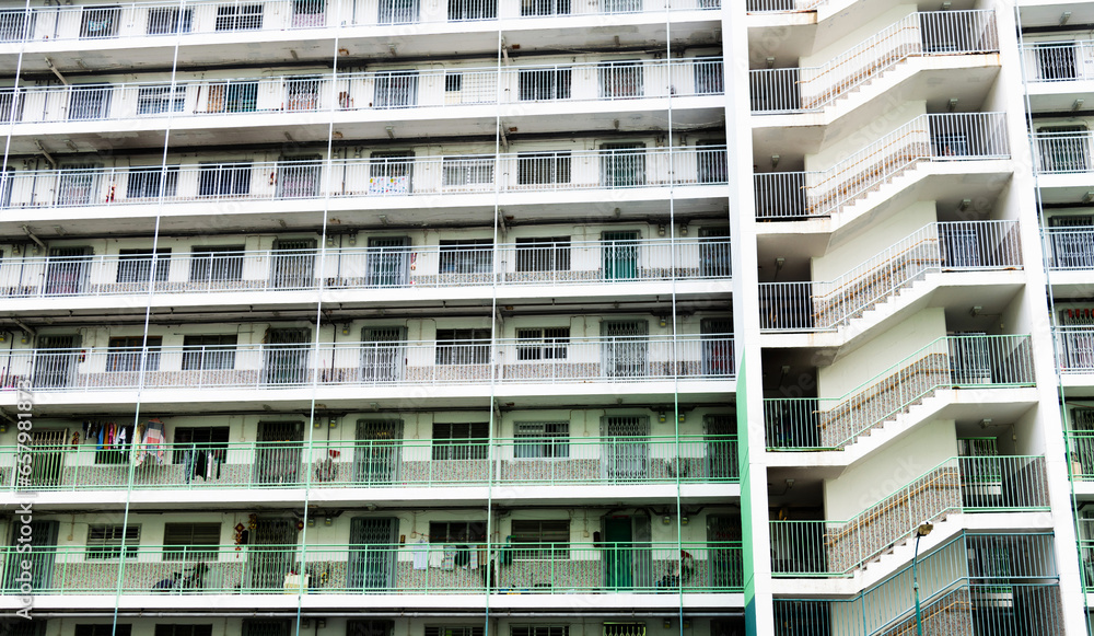 Facade of modern apartment building Facade of modern apartment building