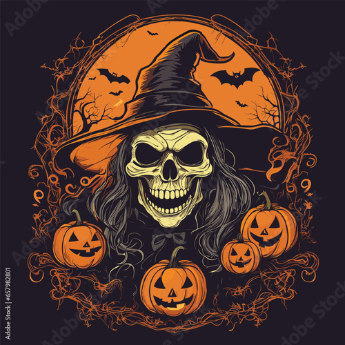 Halloween Scarry T shirt vector Elements for premium t shirt 
