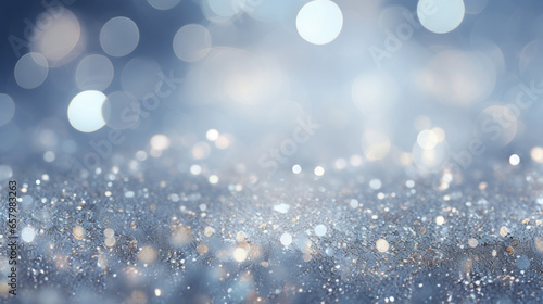 Obraz na płótnie Silver Gray Glitter Background, Bokeh, Blur, Abstract, Generative AI w salonie