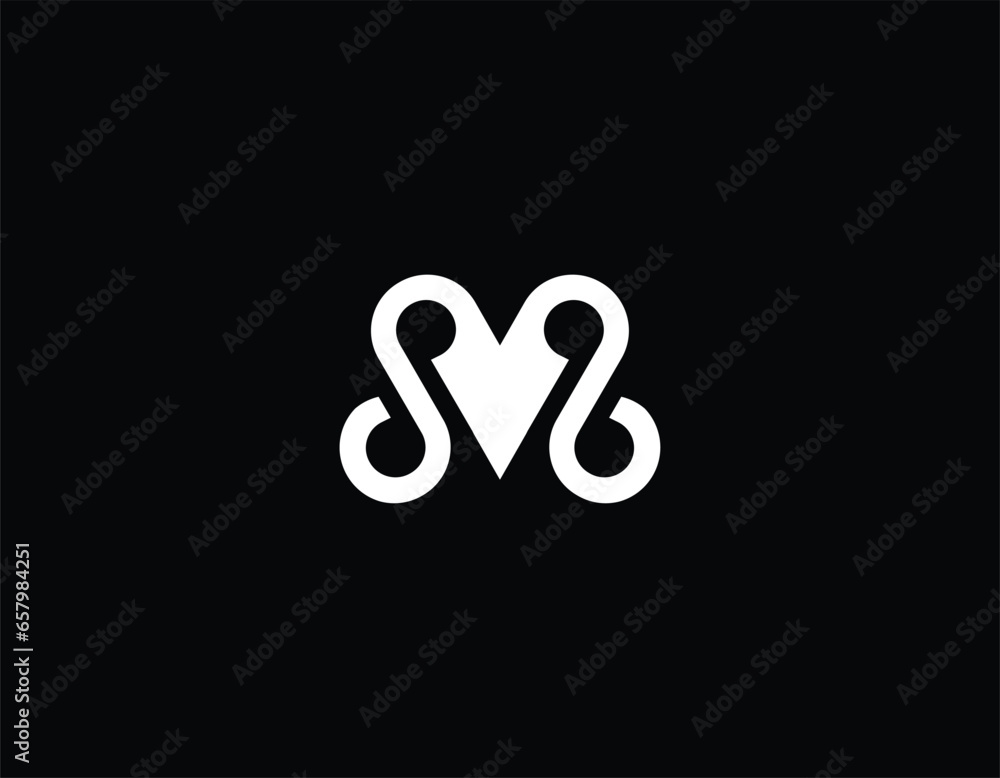Initial M horn Logo, minimalist letter M with horn design logo, vector illustration Initial M horn Logo, minimalist letter M with horn design logo, vector illustration