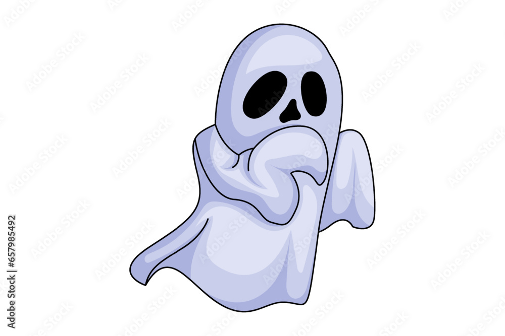 Cute Halloween Ghost Character Design Illustration