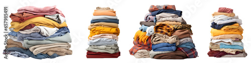 Laundry isolated on transparent PNG background, Generative Ai