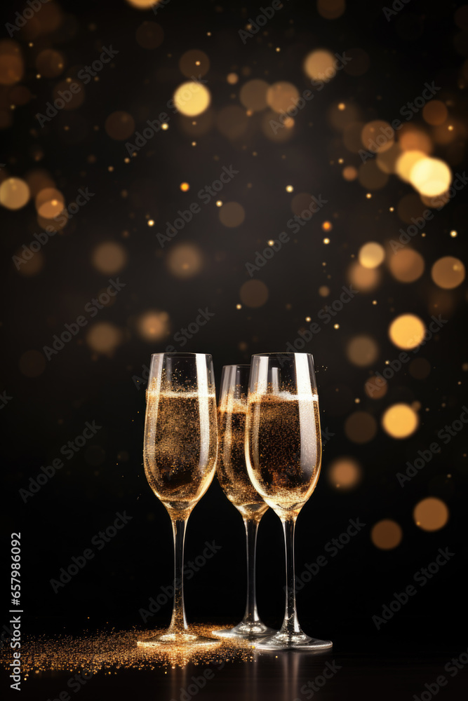 Champagne glasses on clean light background with empty space for text Champagne glasses on clean light background with empty space for text