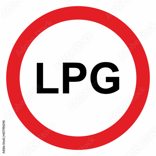 No transit transport LPG , no entry for LPG vehicle, roadsign, vector