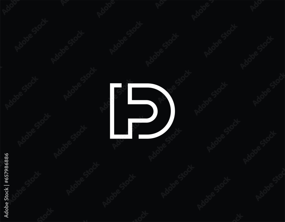 initials logo letter PD elegant and professional with black background. initials logo letter PD elegant and professional with black background.