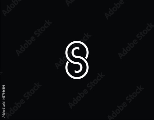 Initial Monogram Letter SS S8 8S Logo Design Inspiration with black background.  photo