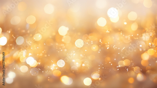 Gold Shiny Glitter Background, Abstract, Generative AI photo