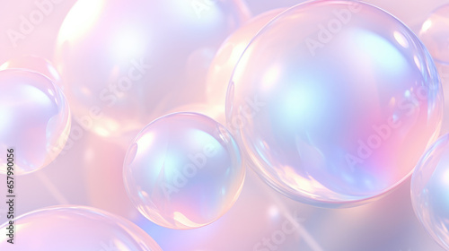 Iridescent Shiny Bubbles Background, Generative AI