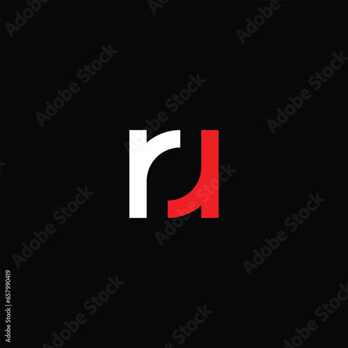 Creative and Minimalist Letter R RR Logo Design Icon | Editable in Vector Format in Black and White Color photo