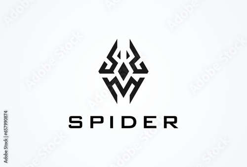 Initial Letter M Spider logo. modern spider with letter M combination. vector illustration