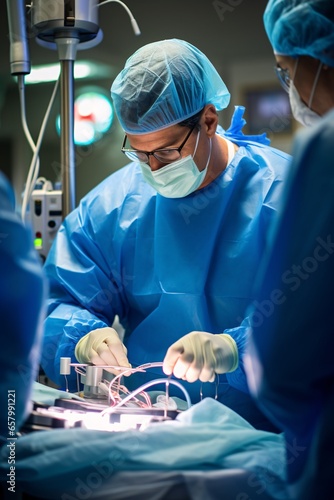 Orchestrating Life  International Surgeons Team Performing a Complex, Lifesaving Surgery in a Modern Operating Room