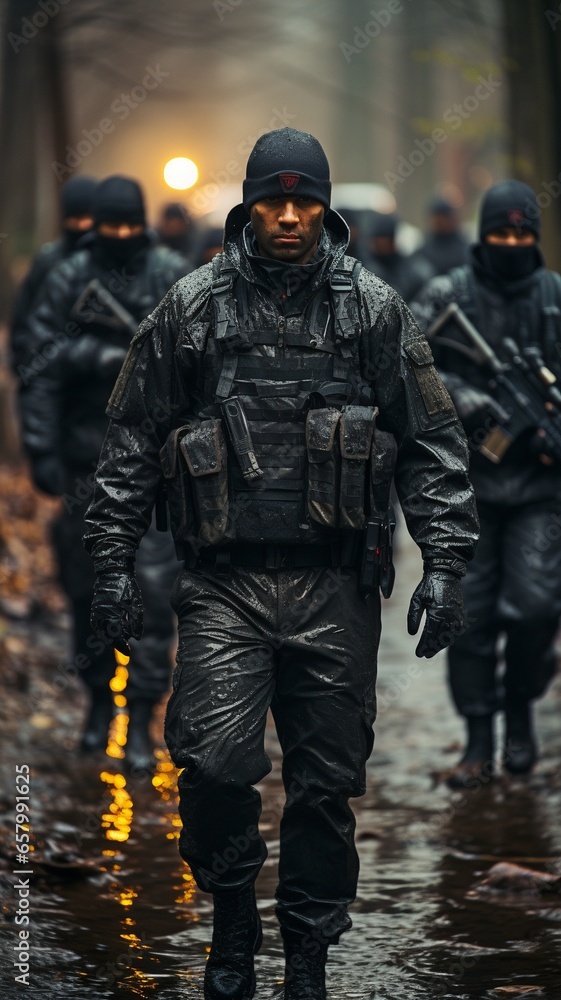 secret service agents and government employees outside, a troop group on a war mission. secret service agents and government employees outside, a troop group on a war mission.