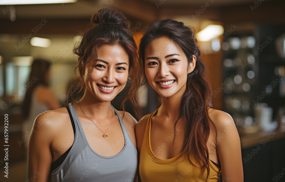Sports and image of smiling female pals working out, exercising, and practising. Fitness. Sports and image of smiling female pals working out, exercising, and practising. Fitness.