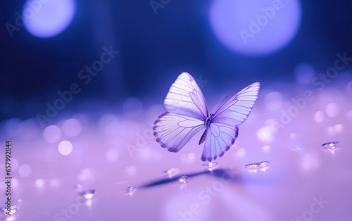 Nature’s Artistry: A Purple and White Butterfly on a Luminous Stage,gaslight