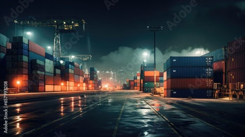 Container storage area for nighttime distribution.