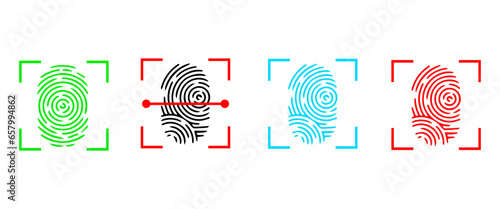 Fingerprint icon .Fingerprint scanning icon.Electronic Sensor Based Biometric Authentication for Secure Access Control