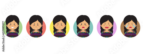 Guatemala Avatar with Various Expression