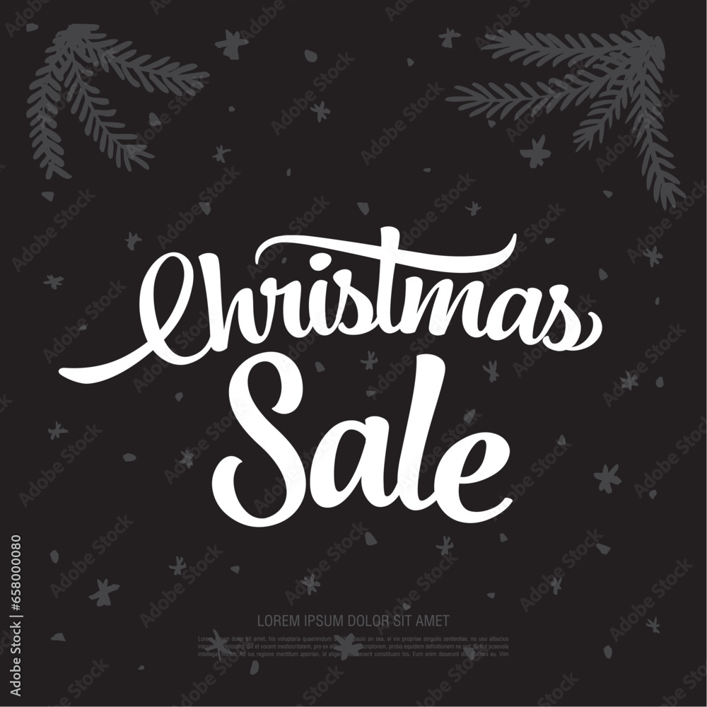 christmas sale banner layout design, vector illustration
