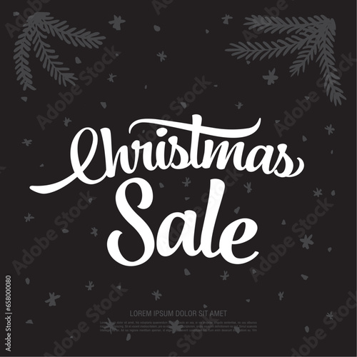 christmas sale banner layout design  vector illustration