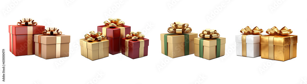 Fototapeta premium chistmas gift boxs, isolated white background