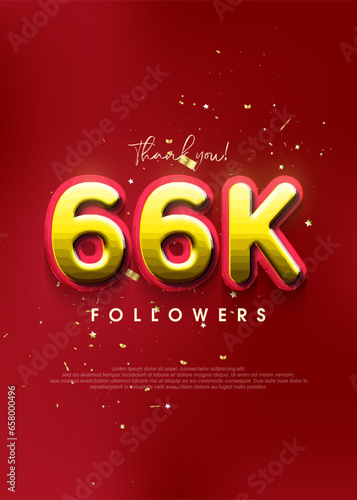 Elegant thanks for 66k followers, design for social media posts.