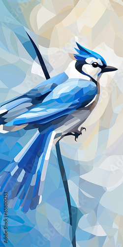 Blue Jay in Flight: A Digital Art Depiction,blue bird photo