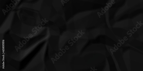 Crumpled black paper texture. Black crumpled paper texture crush paper. creased and wrinkled. Old dark black crumpled paper sheet background texture.	