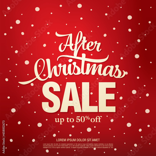 after christmas sale banner layout design, vector illustration